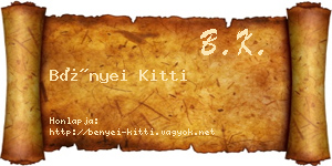 Bényei Kitti névjegykártya