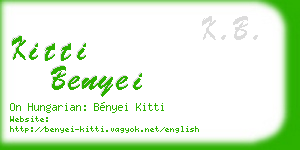 kitti benyei business card